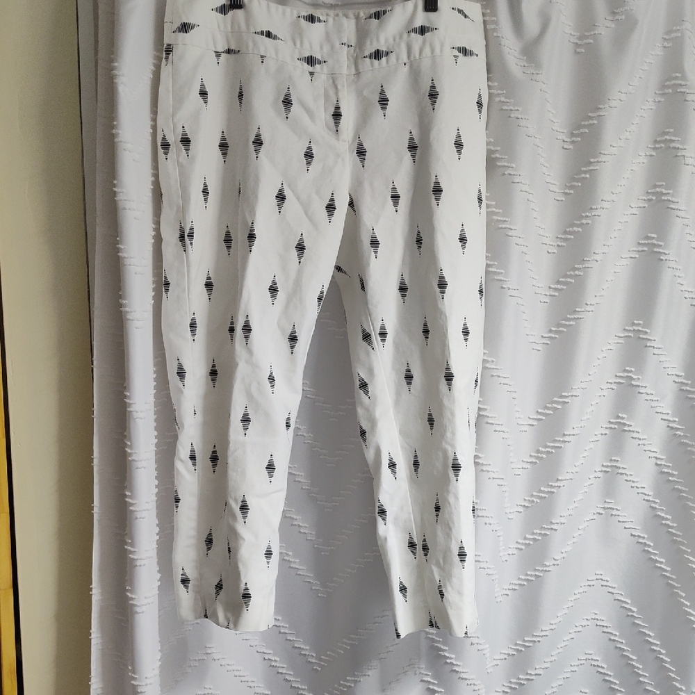 Apt. 9 White and Black Patterned Chinos
